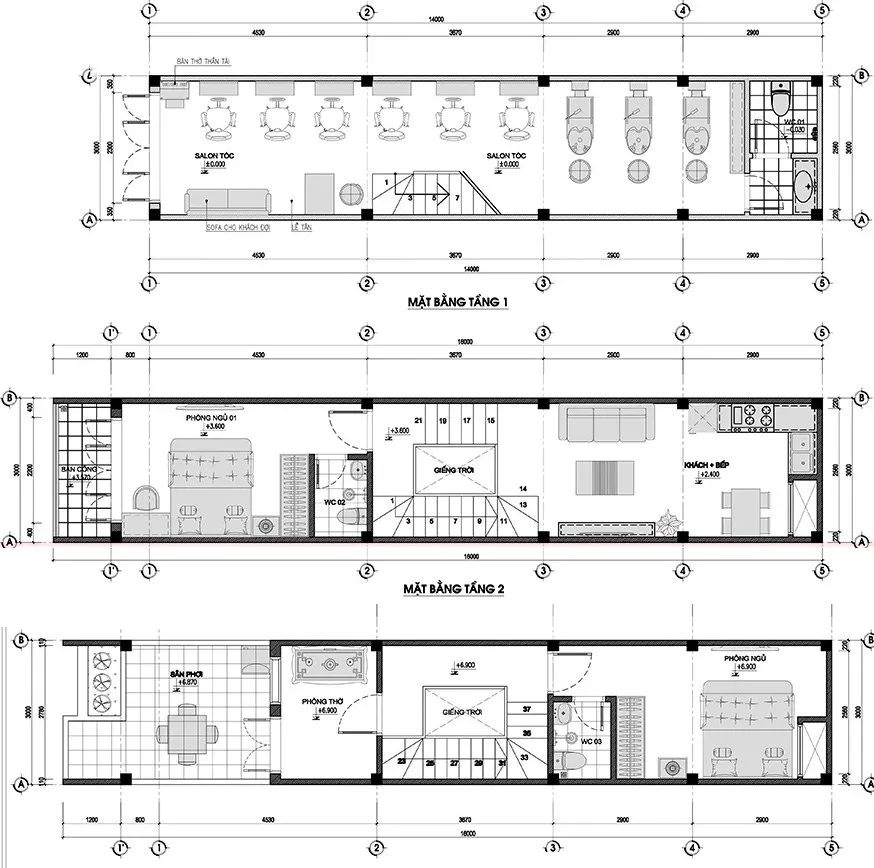 Tư vấn thiết kế nhà ống 3 tầng 3x15m mặt tiền hẹp đẹp tối ưu