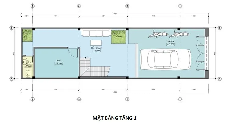 Tư vấn thiết kế nhà ống 3 tầng đơn giản mặt tiền 4m hiện đại