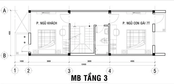 Ý tưởng thiết kế nhà 3 tầng 55m2 hiện đại của gia đình 4 người